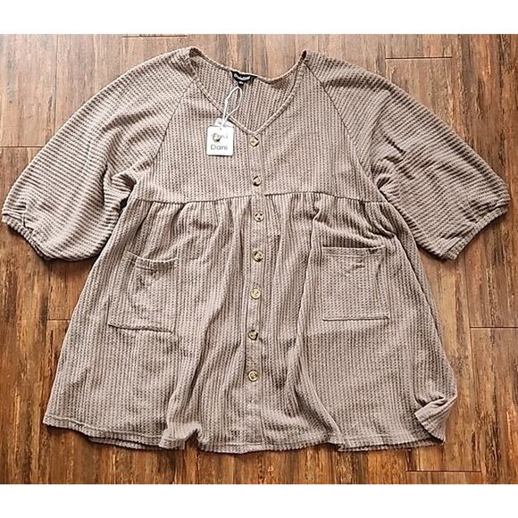 NWT Davi And Dani Empire Waist Swing Top Womens Size 3 Xl - Picture 1 of 4